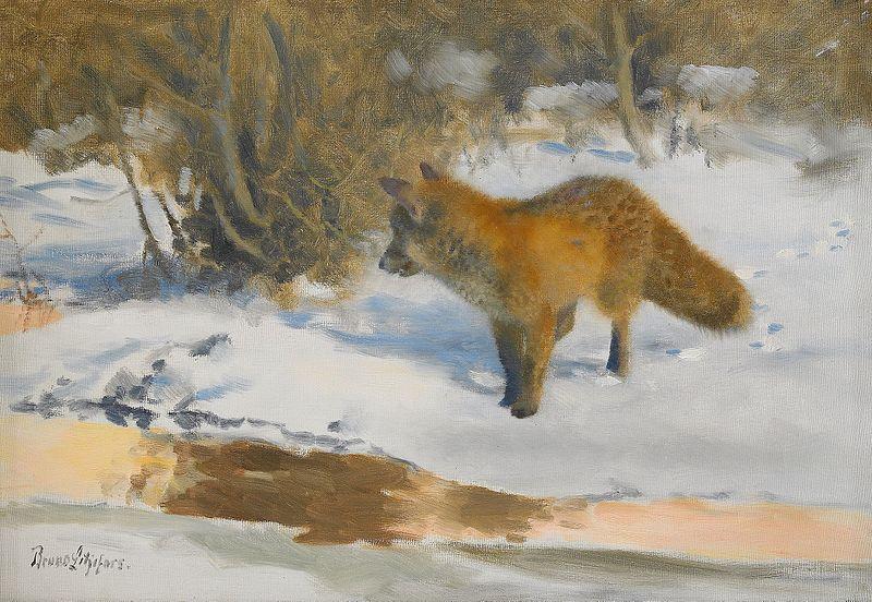 bruno liljefors Winter Landscape with a Fox oil painting image